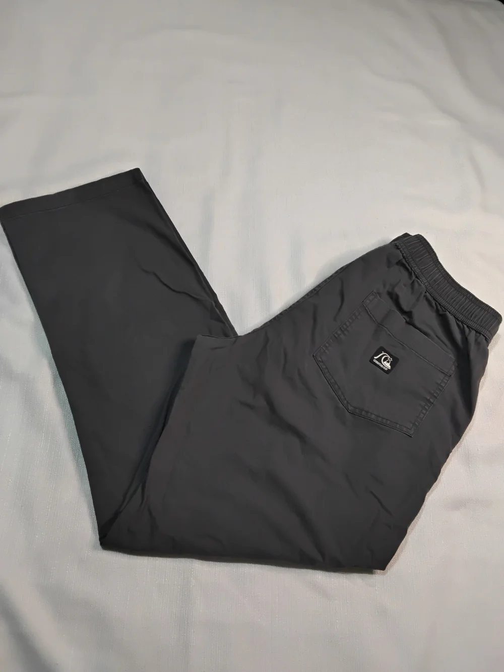 Quiksilver DNA Beach Pants Men's Charcoal Gray Drawstring Sz M.